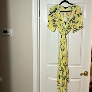Banana republic yellow wrap dress